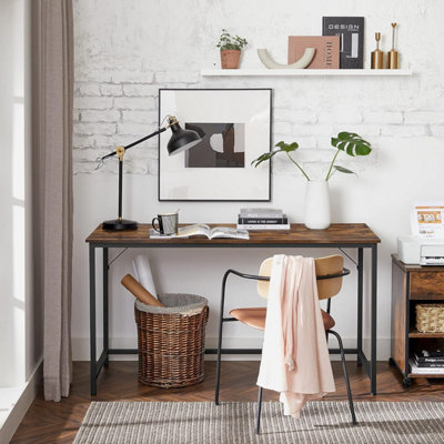 Extended Work Surface, Industrial Style Office Desk with Metal ...