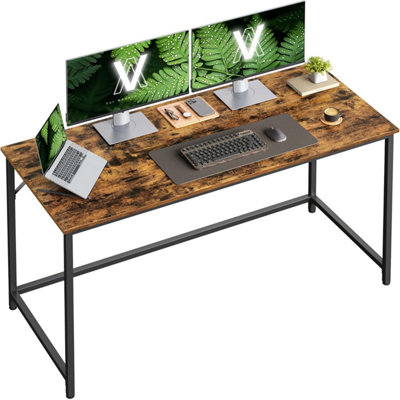 Extended Work Surface, Industrial Style Office Desk with Metal ...