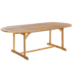 Extending Acacia Garden Dining Table 160/220 x 100 cm Light Wood MAUI