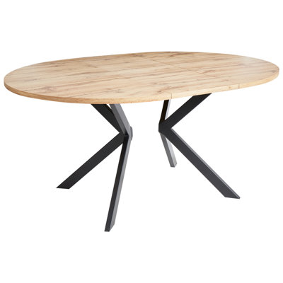 Extending Dining Table 120/160 x 120 cm Light Brown CARLEA
