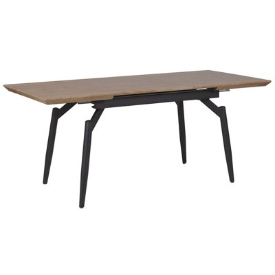 Extending Dining Table 140/180 x 80 cm Dark Wood and Black BARBOSA