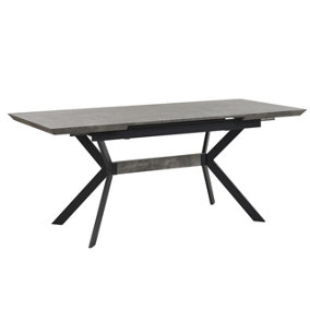 Extending Dining Table 140/180 x 80 cm Grey and Black BENSON