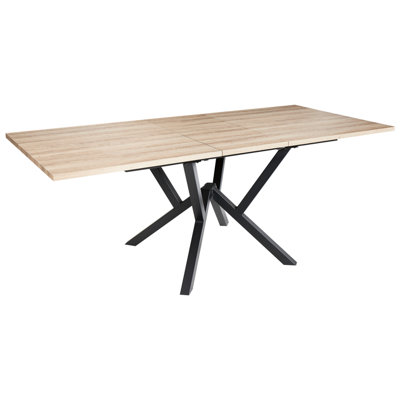 Extending Dining Table ANSELL Light Brown 160/200 cm 90 cm