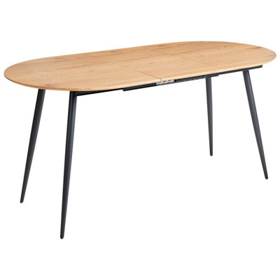 Extending Dining Table CLAVET Light Brown 120/160 cm 80 cm