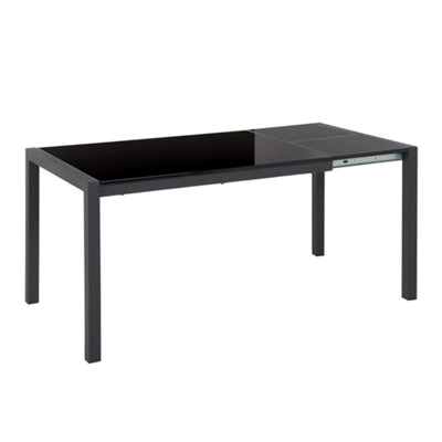 Extending Dining Table GRANADA Black 120/160 cm 80 cm
