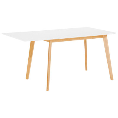 Extending Dining Table MEDIO White 120/155 cm 80 cm