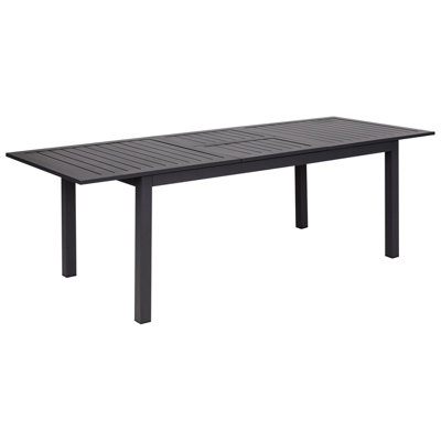 Extending Garden Dining Table SKALOMA 180/240 cm 90 cm Metal Dark Grey