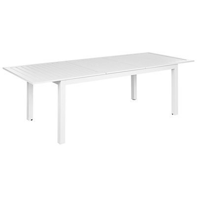 Extending Garden Dining Table SKALOMA 180/240 cm 90 cm Metal White