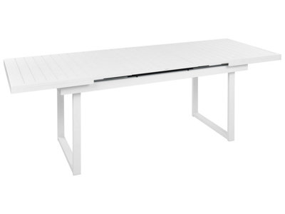 Extending Garden Dining Table VALCANETTO 180/240 cm 90 cm Metal White