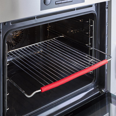 Extending Oven Shelf with Heat Resistant Silicone Sleeve & Adjustable Telescopic Arms - Universal Gas or Electric Oven Rack