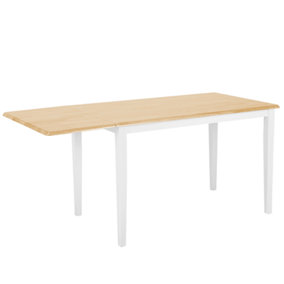 Extending Wooden Dining Table 120/160 x 75 cm White LOUISIANA