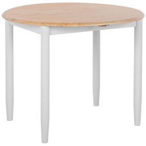 Extending Wooden Dining Table 61/92 cm Light Wood with Light Grey OMAHA