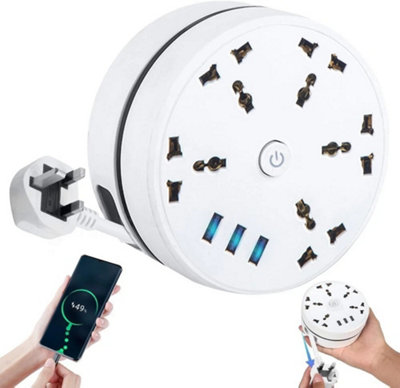 Extension Lead With USB Ports 5 Outlet 3 USB
