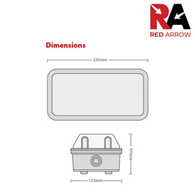 Exterior LED Lighting Bulkhead 110/240V IP65 with Red Diffuser: 8W 5700K