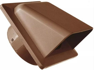 External Air Vent Hooded Duct Cover Gravity Flap Cowl Grille BROWN Plastic 100mm
