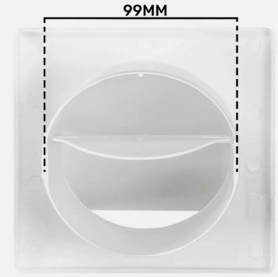 External Air Vent Hooded Duct Cover Gravity Flap Cowl Grille WHITE Plastic 100mm - 9