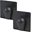 External Brick Burst Buster Plate - Cable Wall Entry Tidy Cover Satellite Coaxial Aerial Pack of 2 Black Plates