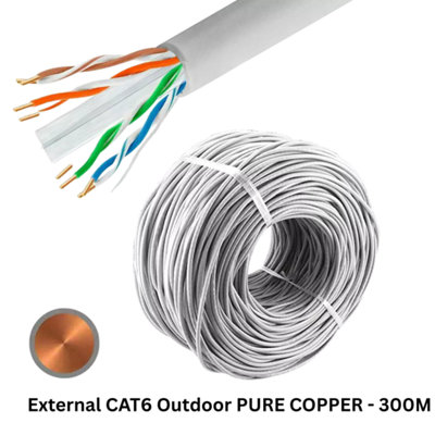 External CAT6 Outdoor PURE COPPER Cat 6 LAN Network Ethernet Cable - 300M