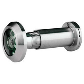 External Door Peephole Crystal Lens 180 Degree Viewing Angle Satin Steel