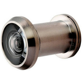External Door Peephole Crystal Lens 200 Degree Viewing Angle Satin Steel