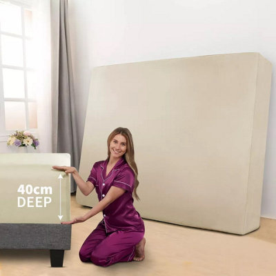 Extra Deep 40CM Fitted Sheets Single Double King Super King Size Fitted Bed Sheets