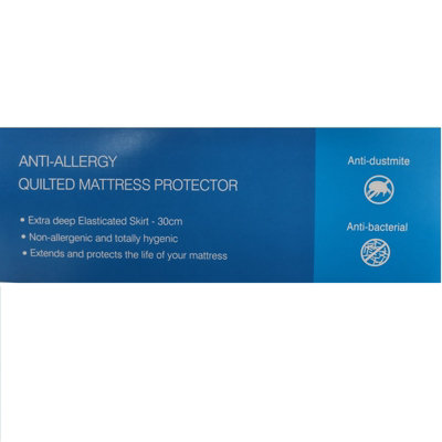 Extra Deep Anti Allergy Quilted Mattress Protector Fitted Bed Sheet Cover Topper Single - 6