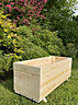 Extra Deep Large Wooden Planter Vegetable Outdoor Trough Natural