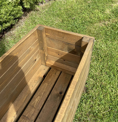 Extra Deep Wooden Planter Vegetable Outdoor Trough - 7