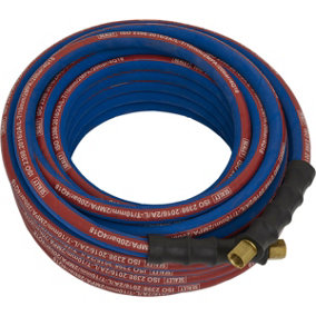Extra Heavy Duty Air Hose with 1/4 Inch BSP Unions - 15 Metre Length - 10mm Bore