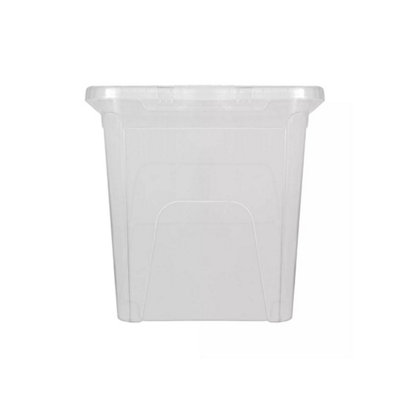 Extra Large 110L Plastic Storage Boxes with Lids Stackable Clear ...