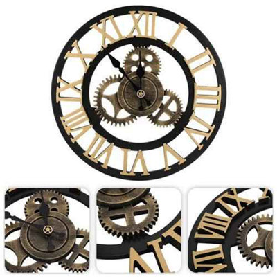 Extra Large 60cm Roman Numerals Skeleton Wall Clock