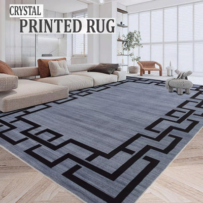 Extra Large Area Printed Rug Luxury Bedroom Living Room Greek Key ...