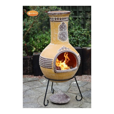 Extra-large Azteca Mex chimenea in yellow | DIY at B&Q