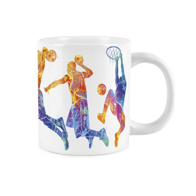 Extra Large Big Basketball Mug Themed Abstract Paint Effect - Jumbo ...