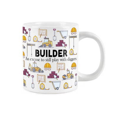 Extra Large Big Builder Mug Fun Trades Gift - Jumbo White Coffee/Tea ...