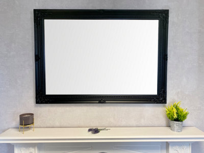 Extra Large Black Wood Frame Wall Mirror