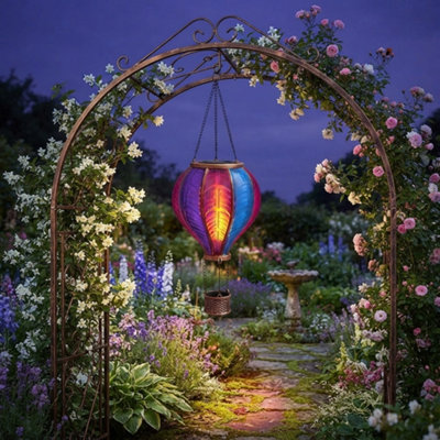 Extra Large Flaming Balloon Solar Garden Lantern Aurora Hot Air Balloon ...