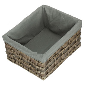 Extra Large Grey Scandi Storage Basket With Grey Lining