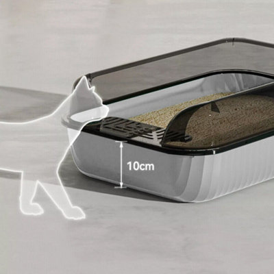 Extra Large High Sided Open Cat Litter Tray with Scoop - Deep Jumbo Loo ...