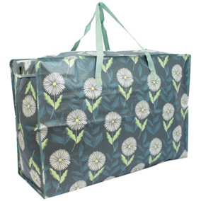 Extra Large Jumbo Reusable Strong Laundry Shopping Bags with Zip - Daisy