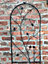 Extra Large Metal Garden Trellis Plant Climbing Rose Black Support Bird & Leaf 200cm