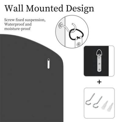 Extra Large Mirrored Pleated Edge Arched Wall Mirror Decorative Venetian Mirrors, 100x70cm