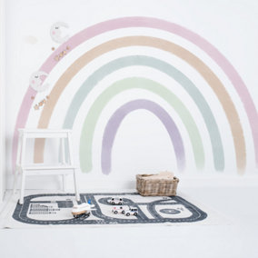 Extra Large Pastel Watercolour Rainbow Wall Sticker
