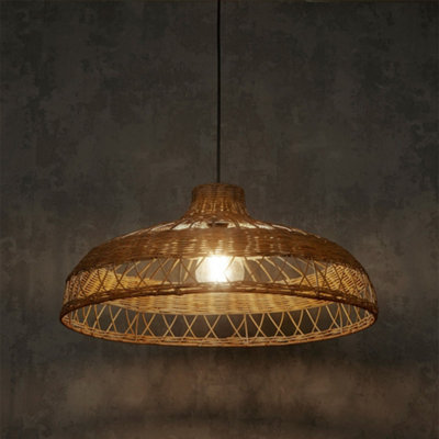 Large rattan deals ceiling light