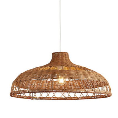 Extra Large Round Wicker Woven Rattan Ceiling Pendant Easy Fit Shade ...