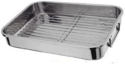 Extra Large Size 42x31cm Stainless Steel Roasting Tray With Grill