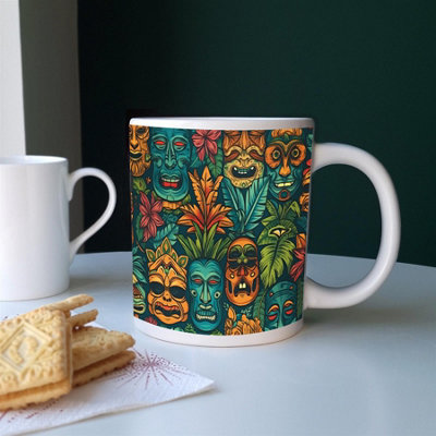 Extra Large Tiki Small Masks Gift - Jumbo White Coffee/Tea School ...