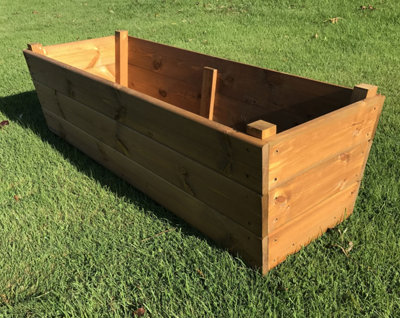 Large wooden store planter boxes