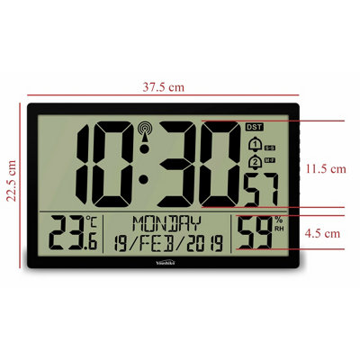 Extra Large XXXL Jumbo Radio Controlled Digital  Wall Clock ( Official UK Version )