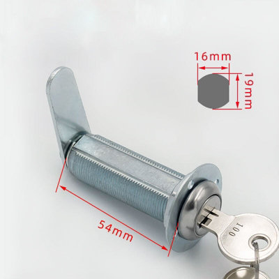 Extra Long Cam Lock With Key, Weatherproof Lock, 54Mm